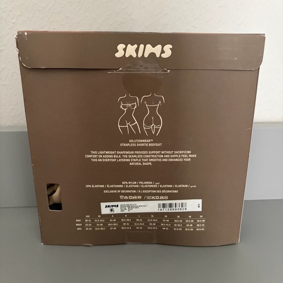 Skims Seamless Sculpt Strapless Shortie Bodysuit Shapewear XL Clay New in Box - Picture 3 of 8